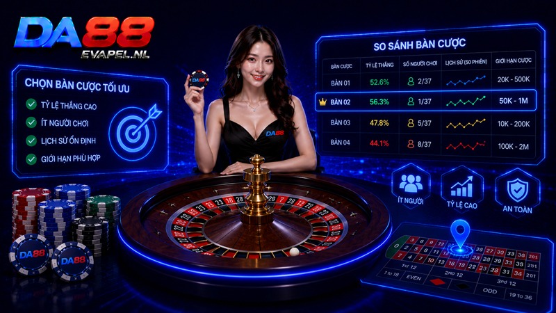 Bí quyết chọn bàn cược tối ưu khi chơi Roulette DA88