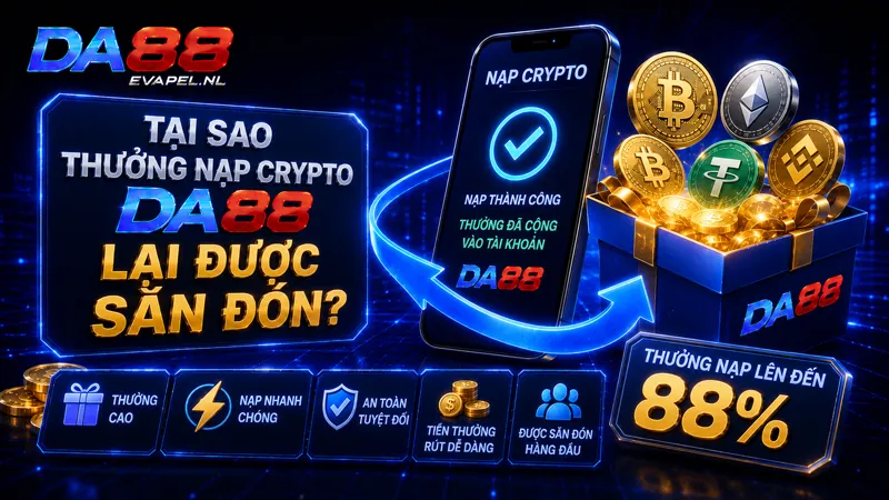 Điểm hấp dẫn của chương trình thưởng nạp Crypto DA88