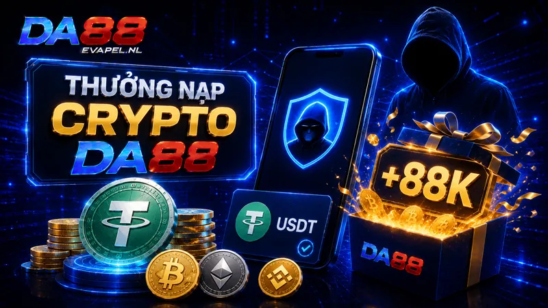 Thưởng nạp crypto DA88 nạp usdt ẩn danh nhận lộc +88k
