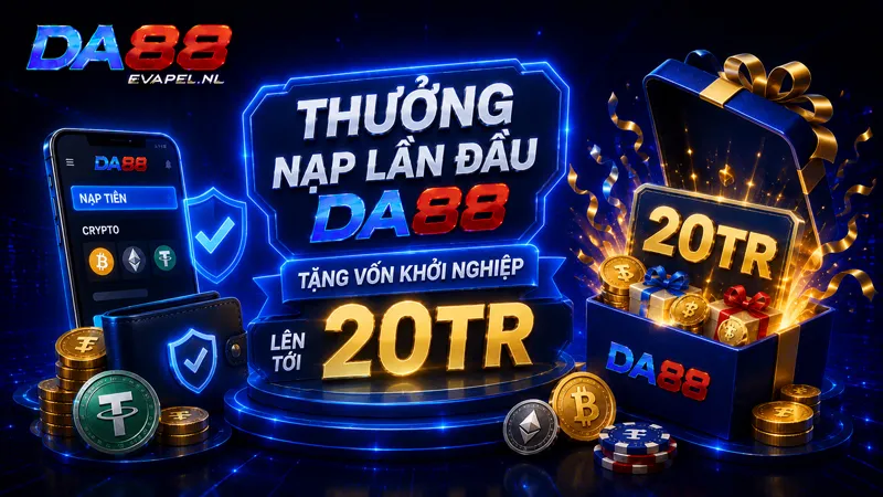 Thưởng nạp lần đầu DA88 tặng vốn khởi nghiệp lên tới 20tr